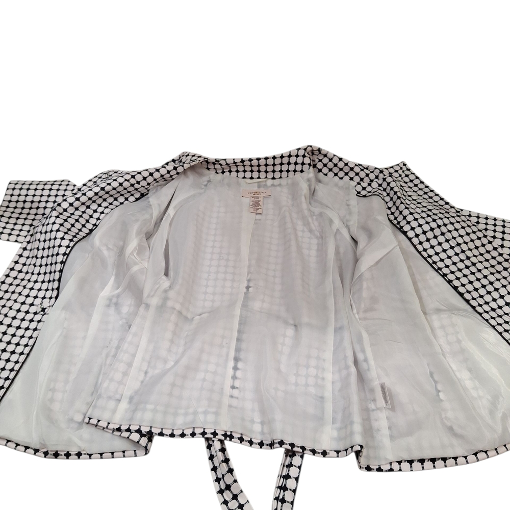 "Covington" Black and White Blazer Structured Retro-Inspired Design. Sz.L - Picture 13 of 14